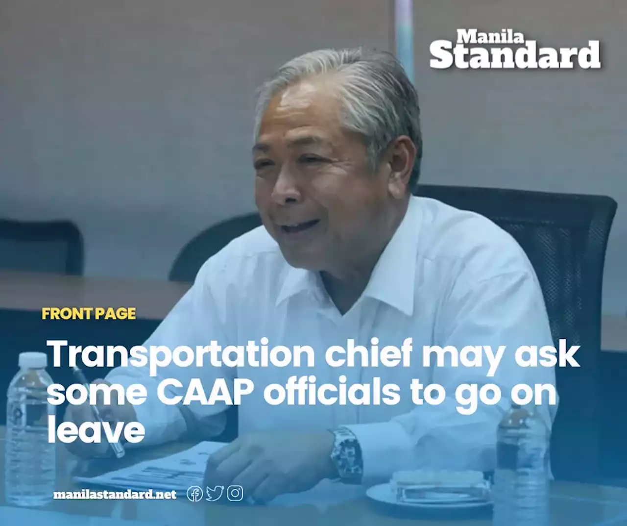 Transportation chief may ask some CAAP officials to go on leave