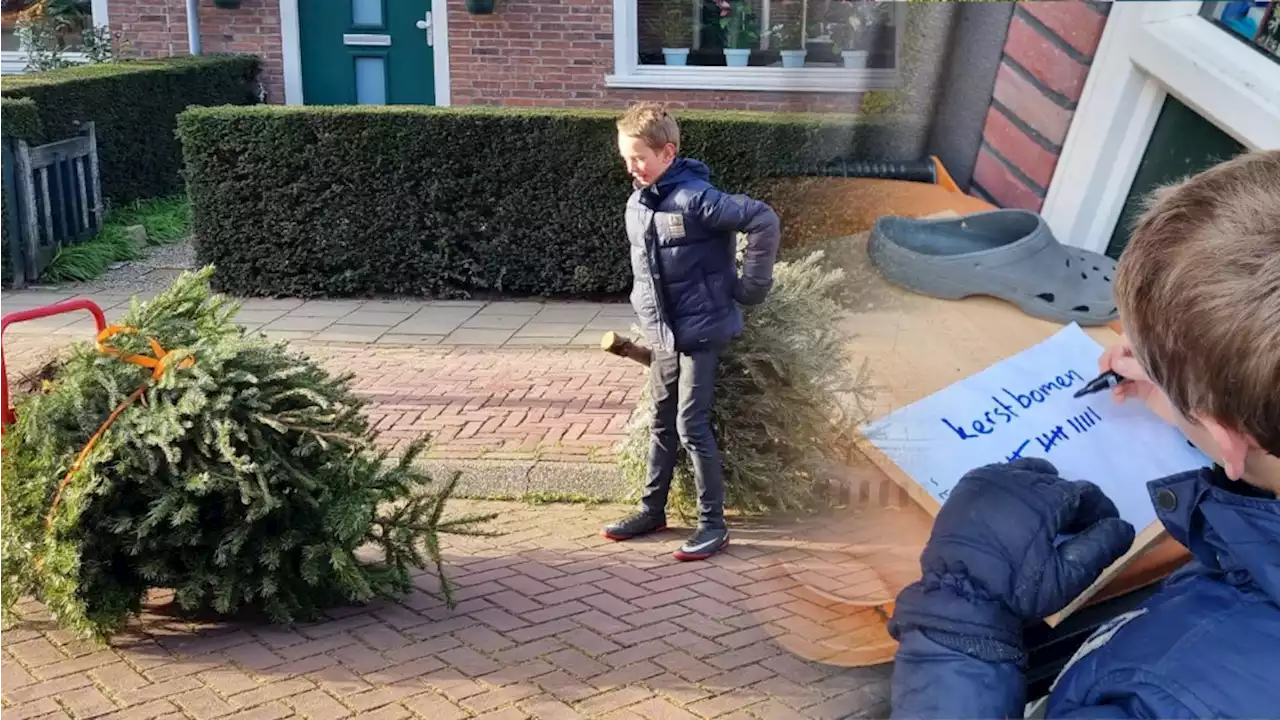 Fabian (10) levert 30 kerstbomen in: 'Ik heb er niet altijd zin, maar vandaag wel'