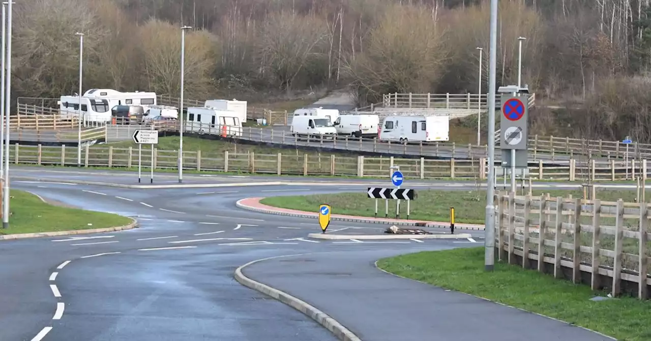 Travellers pitch up next to new £49m access road