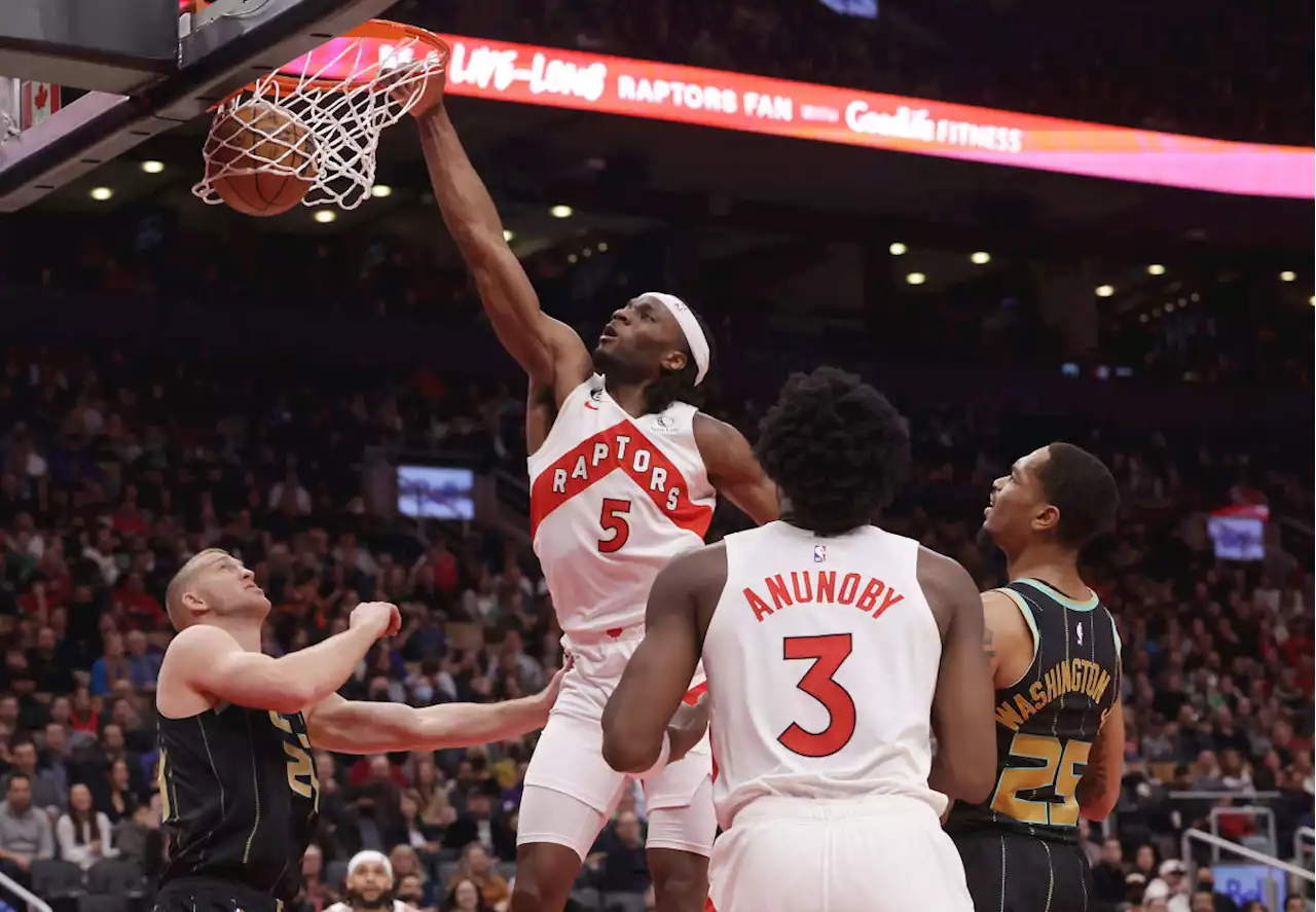 'Experiment' with Raptors bench provides boost in much-needed win over Hornets