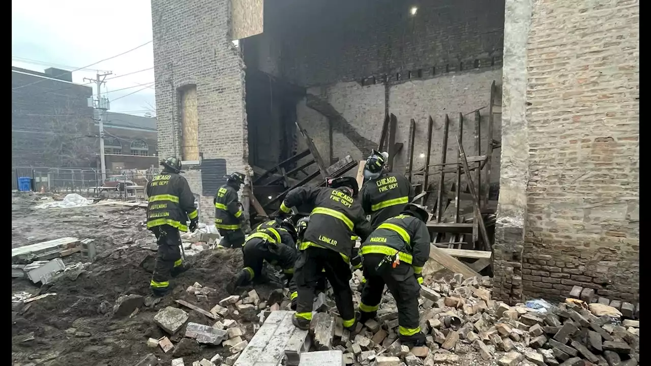 Chicago Fire Department rescuing worker after Bronzeville building collapse | Watch Live