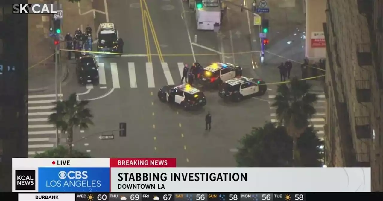 Stabbing outside Metro Red Line station in Downtown LA leaves one wounded