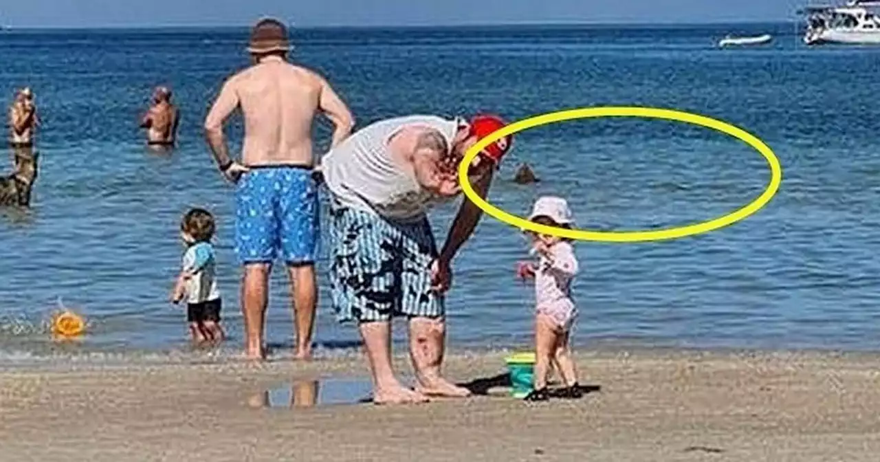 Family terrified as they spot hidden detail in beach pic