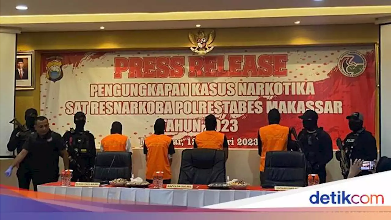 Polisi Ungkap Kasus 43 Kg Sabu di Makassar, 4 Kurir-Pengedar Ditangkap