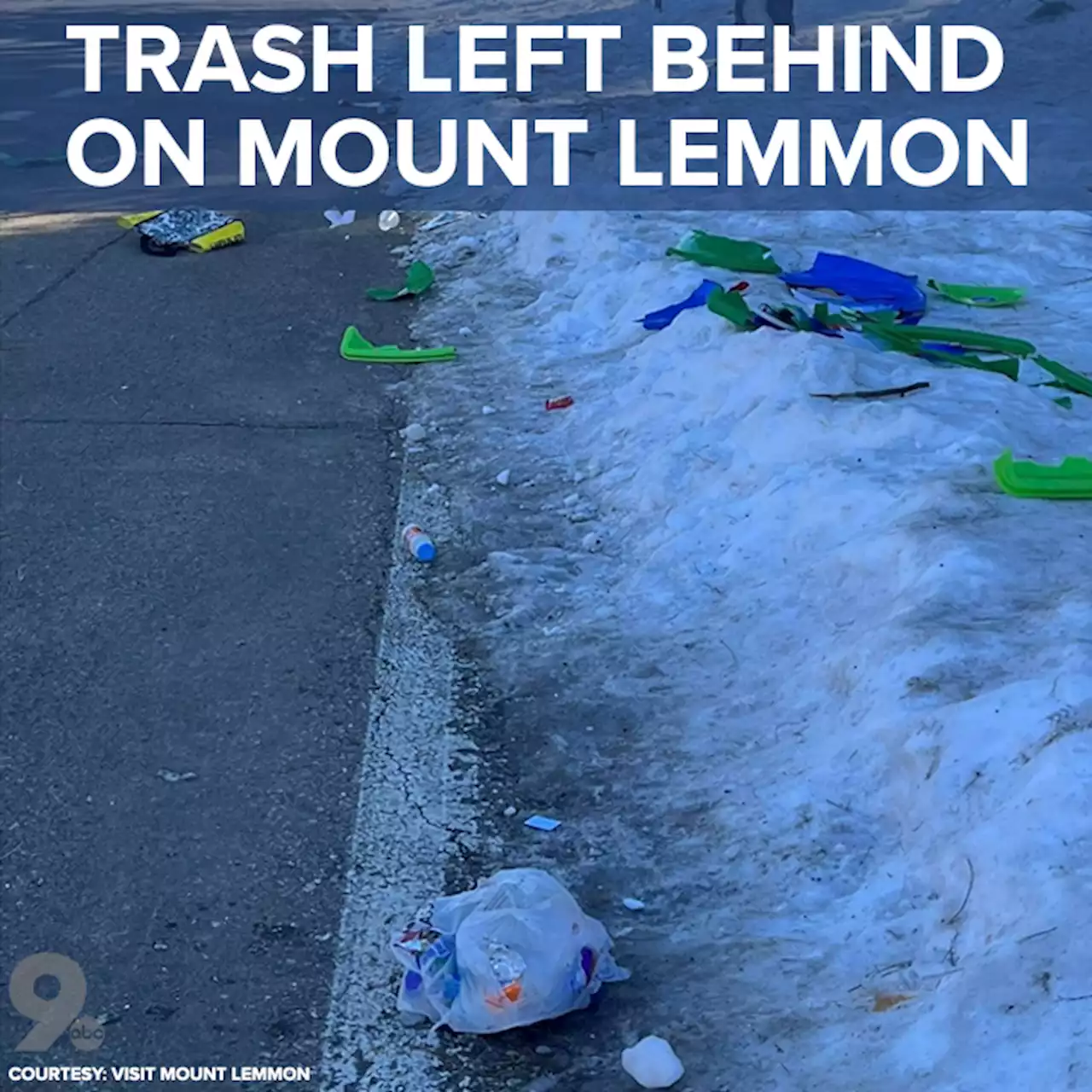 Trash left behind on Mount Lemmon