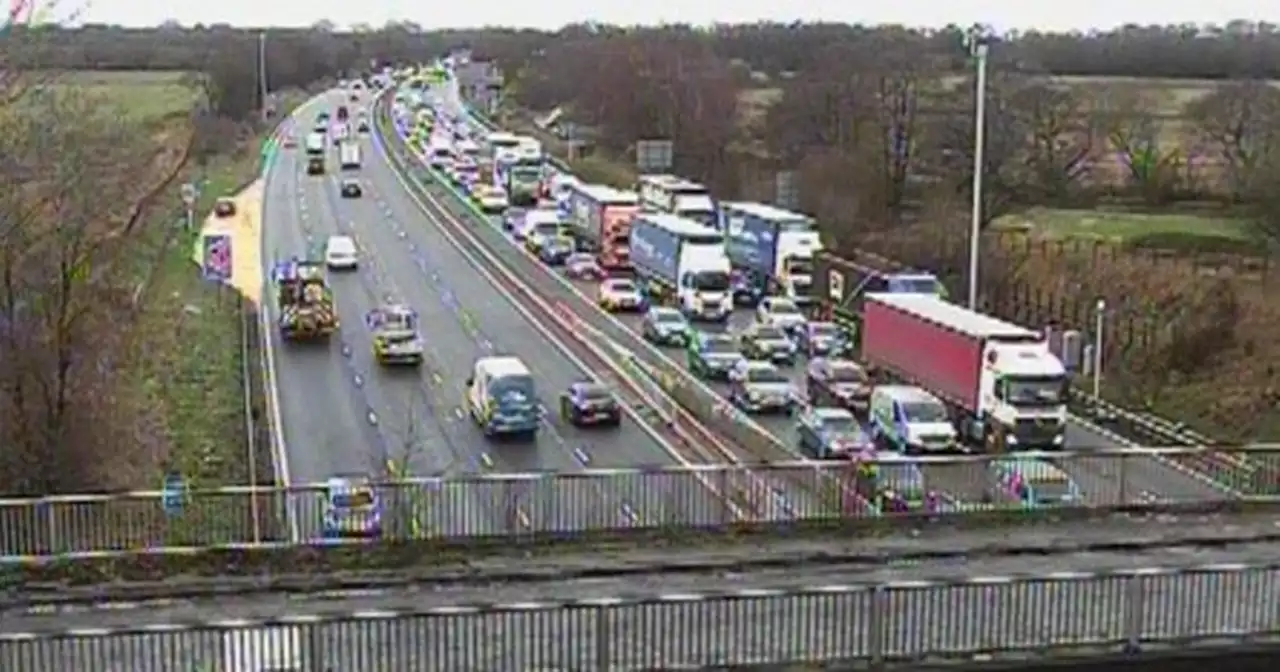 LIVE: Six-mile queues and hour delay on M62 after multi-vehicle crash