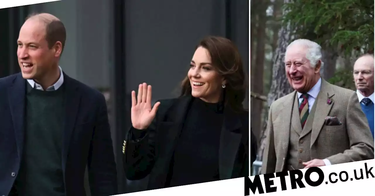 Upbeat Charles, Kate and William smile away days of Harry bombshells