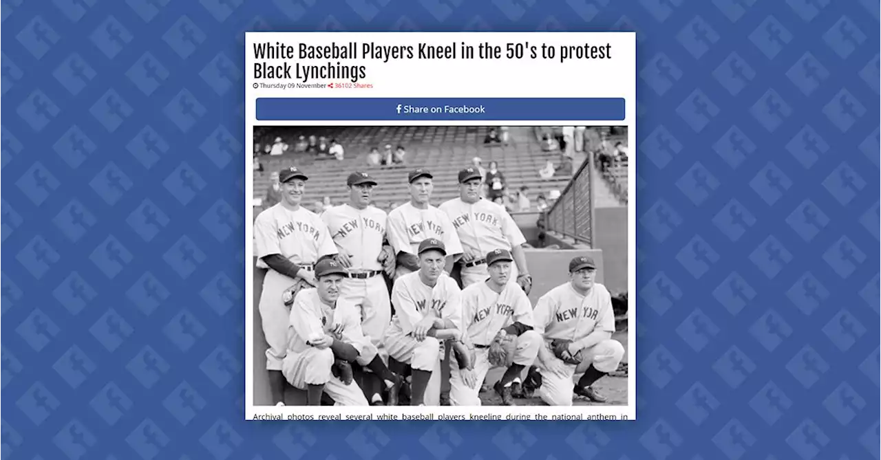 Were Baseball Players Photographed Kneeling to Protest Lynchings in the 1950s?