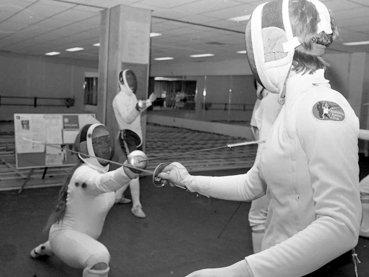 Fencing practice in 1983 provides physical and mental workout