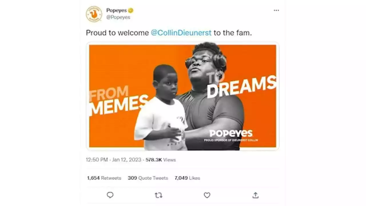 Popeye's meme kid signs NIL deal with fast food restaurant 10 years after viral Vine video