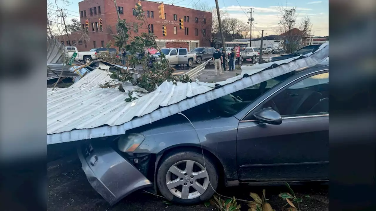 'Dangerous' Alabama tornado slams buildings, uproots trees