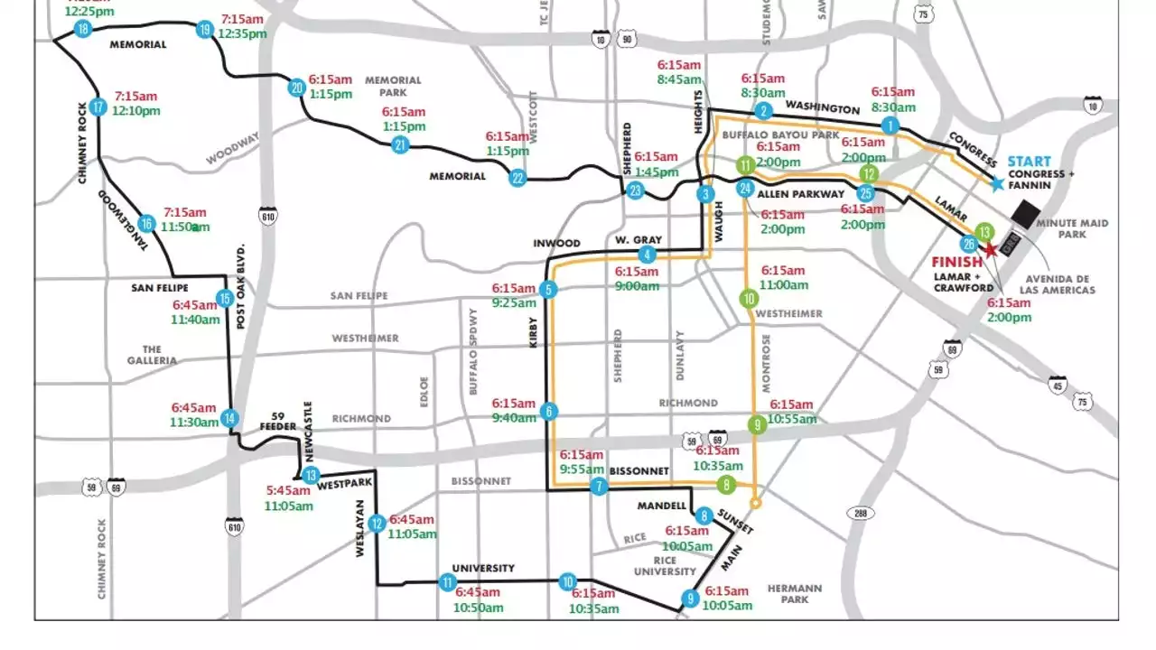 Chevron Houston Marathon: Expected road closures in downteon