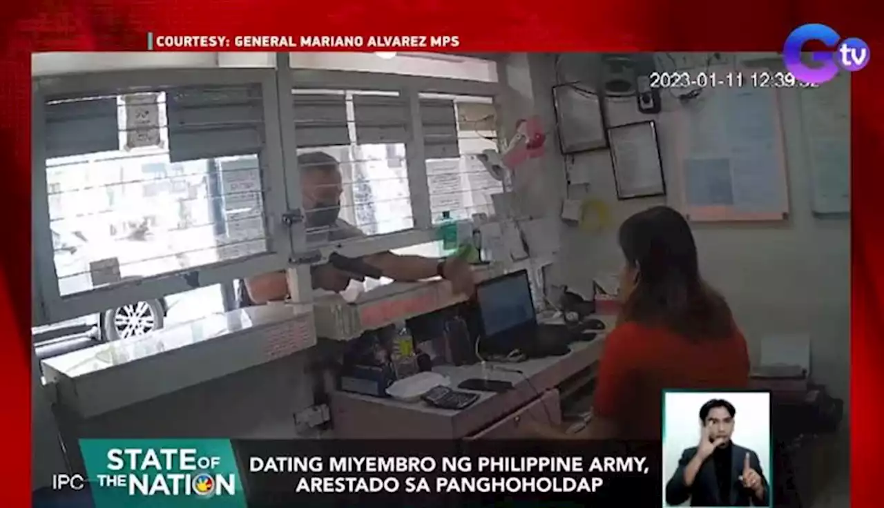 Ex-soldier nabbed for allegedly robbing pawnshop in Cavite