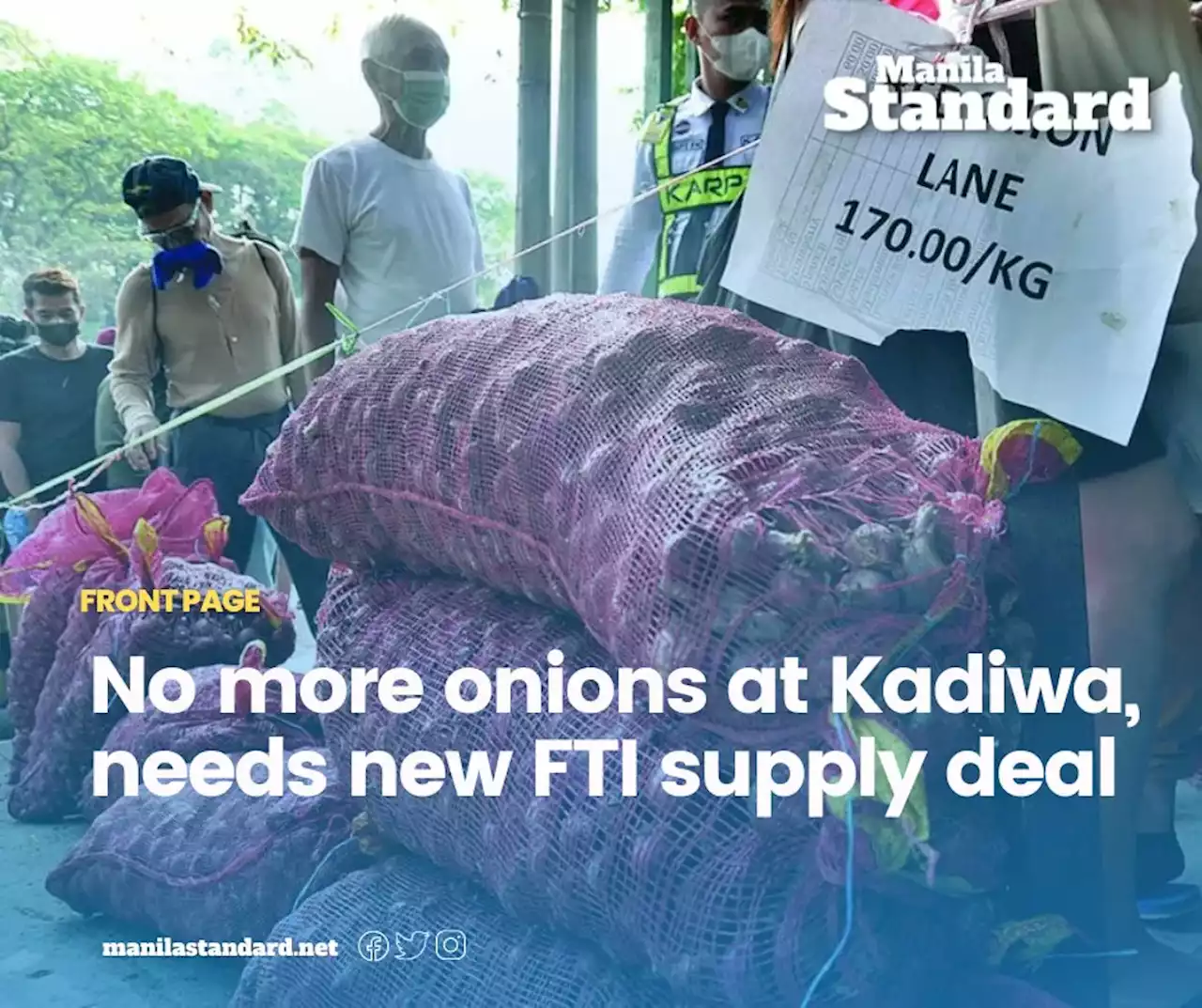 No more onions at Kadiwa, needs new FTI supply deal