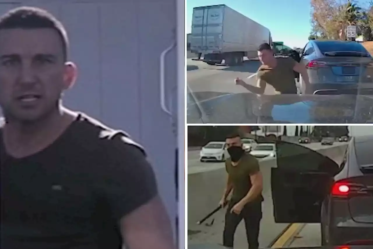 Pipe-wielding Tesla driver smashes cars in California road-rage rampage