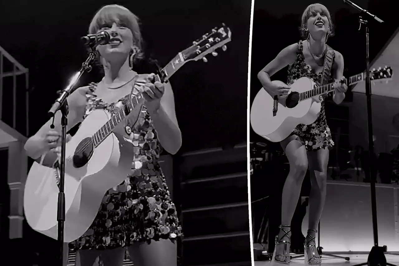 Taylor Swift rocks chainmail mini for surprise performance at The 1975 concert