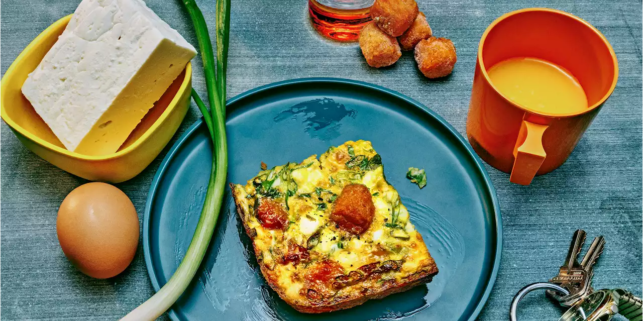 Make-Ahead Breakfast Casserole With Sweet Potato Tots, Scallions, and Feta