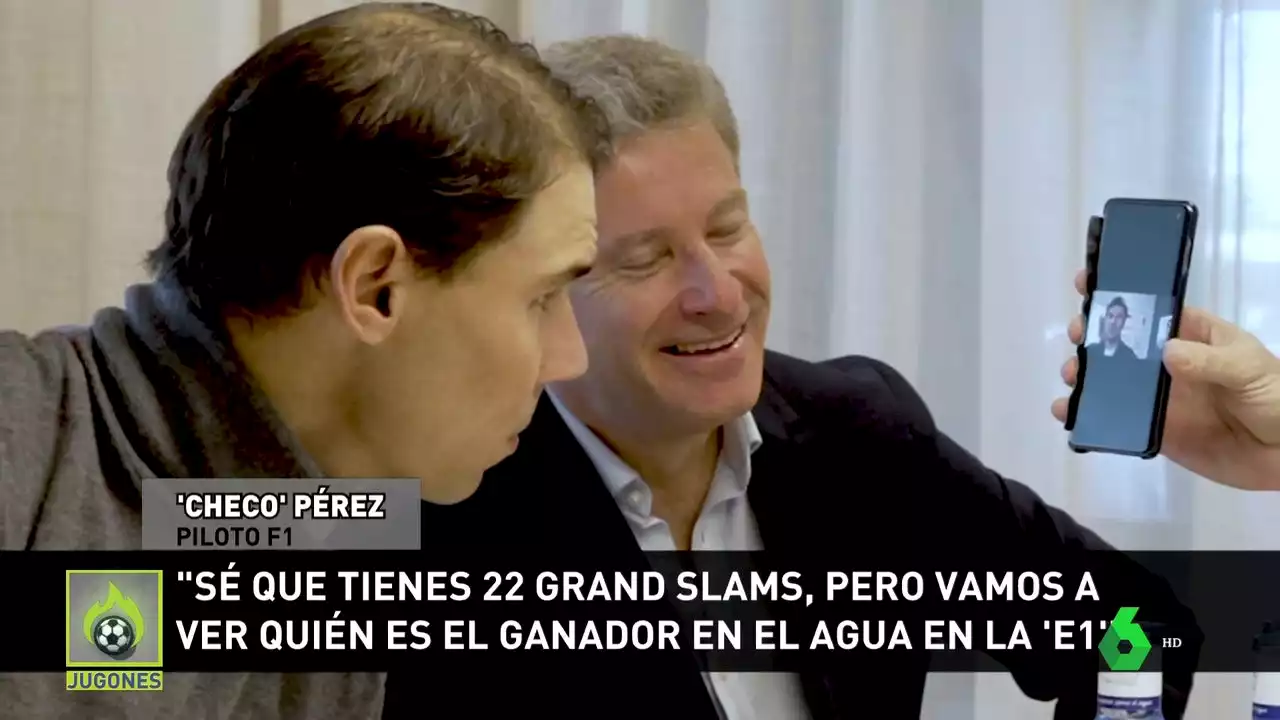 Rafa Nadal y Sergio Pérez, propietarios y rivales en la F1 acuática: 'Sé que tienes 22 Grand Slam, pero...'