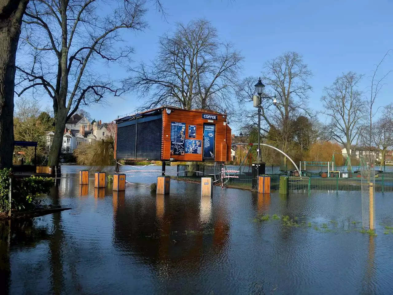 In pictures: Shrewsbury floodwaters on the rise