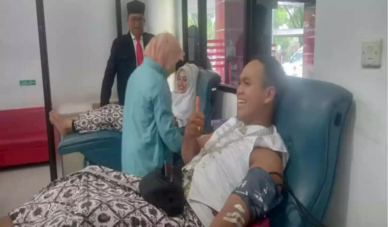 Unik, Pengantin di Sragen Gelar Syukuran dengan Donor Darah Seusai Ijab Kabul