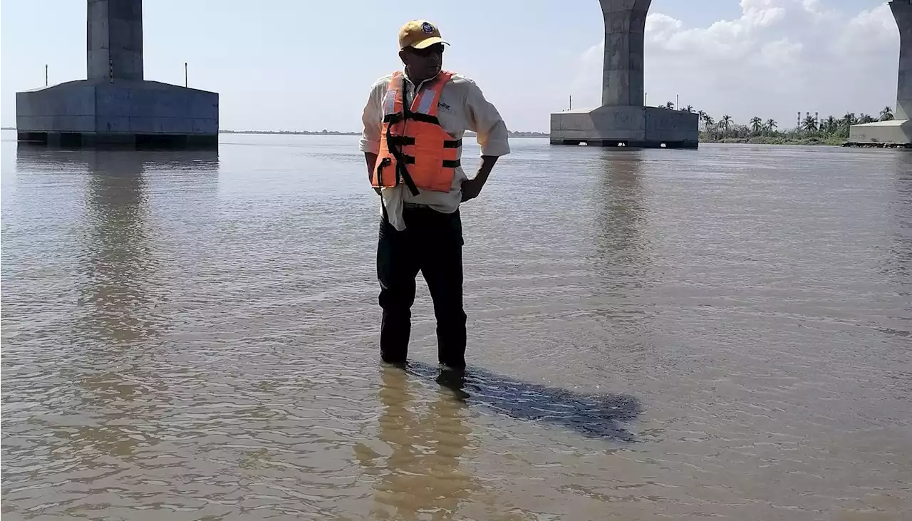 Disminuye caudal del río y aparece sedimentación en la zona del puente Pumarejo