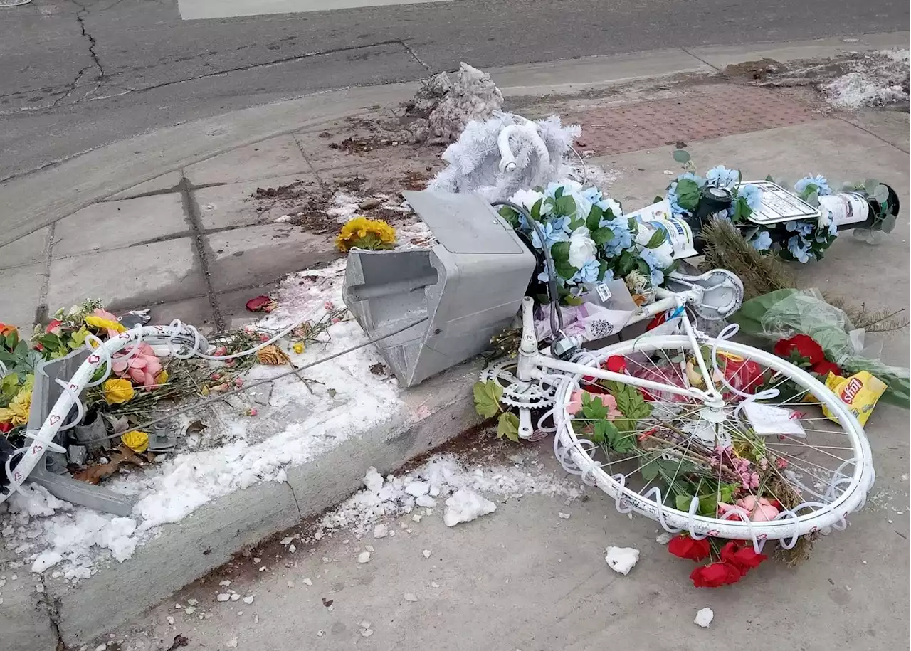 Ghost Bike Memorializing Hit-and-Run Victim at 38th and Sheridan Keeps Getting Run Over