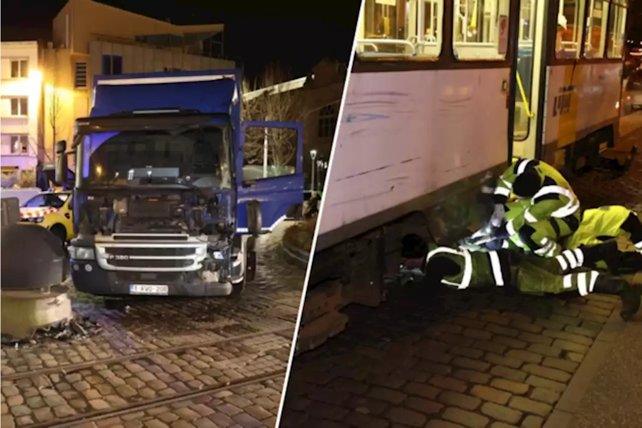 Twee gewonden bij botsing tussen tram en vrachtwagen op het Zuid in Antwerpen