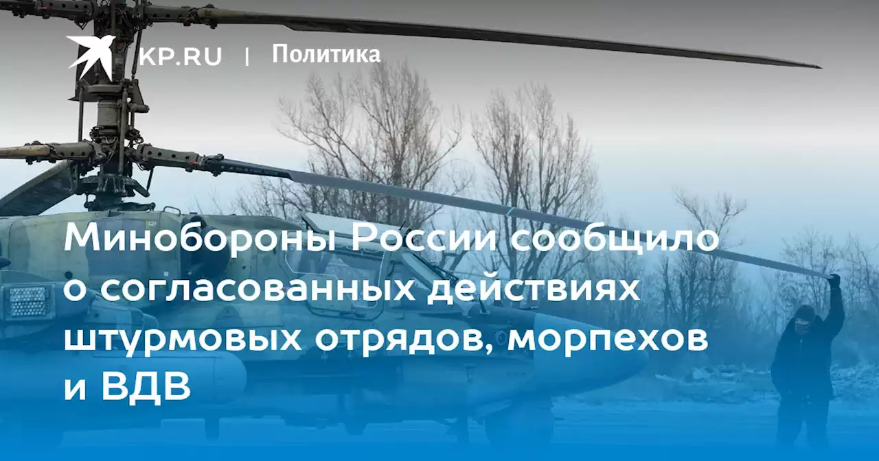 Минобороны России сообщило о согласованных действиях штурмовых отрядов, морпехов и ВДВ