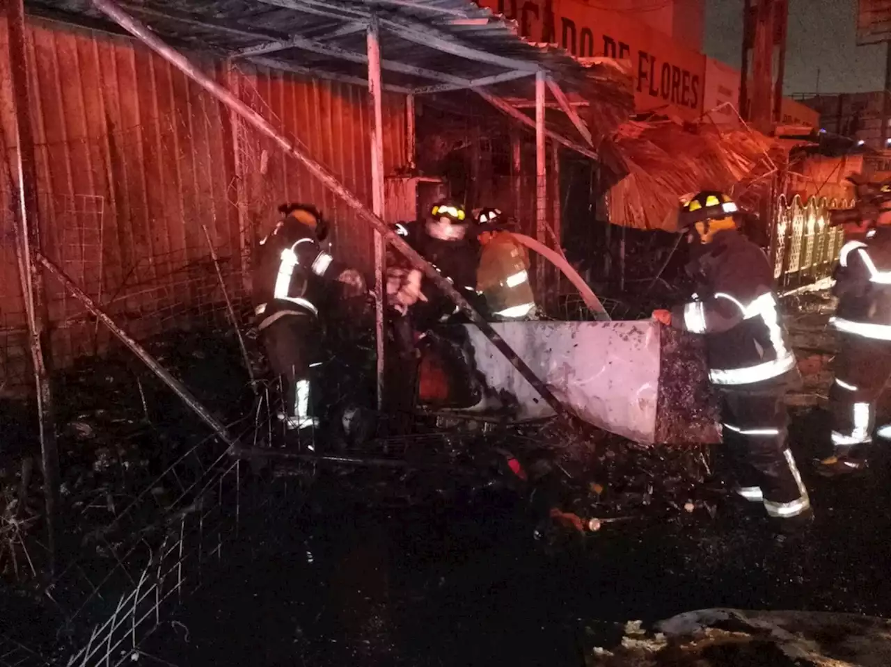 Se registra incendio en mercado de las flores de La Merced