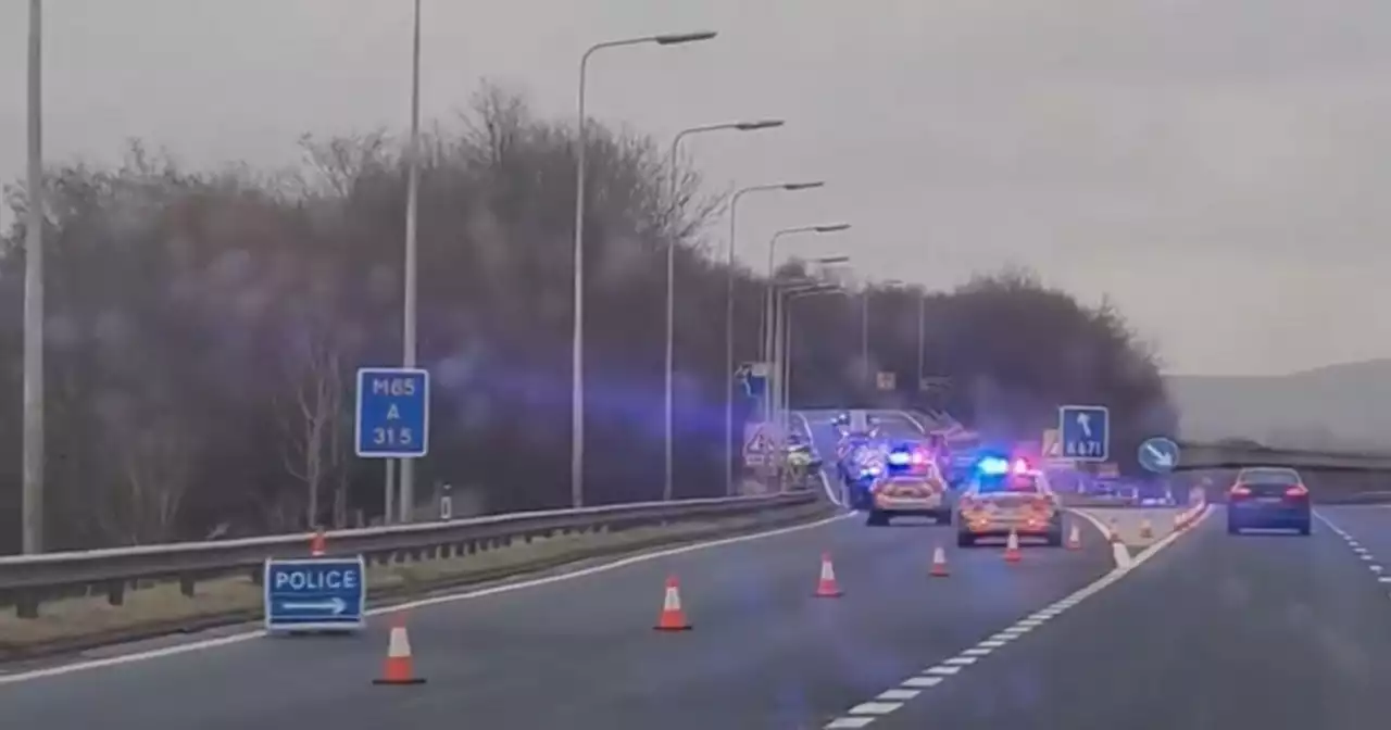 Live M65 traffic as huge vehicle fire forces motorway to close