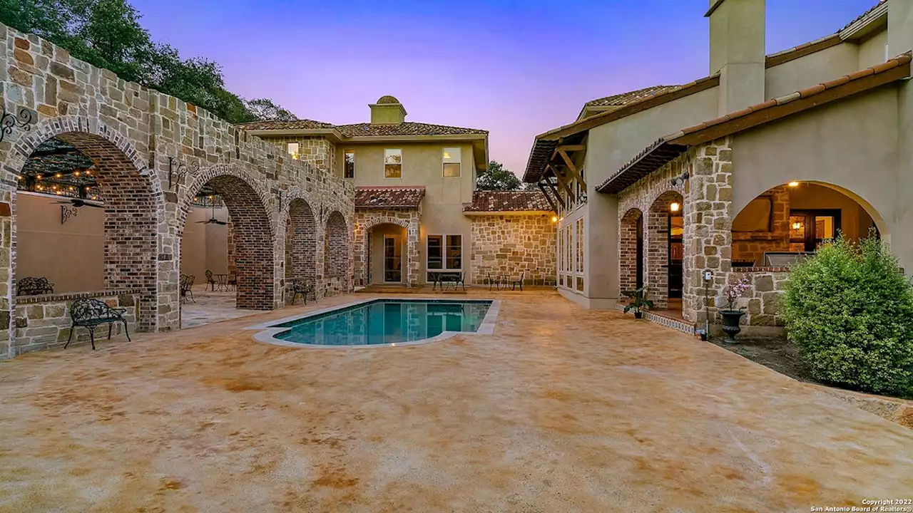 This San Antonio Mediterranean-style mansion comes with its own gym and a wedding pavilion