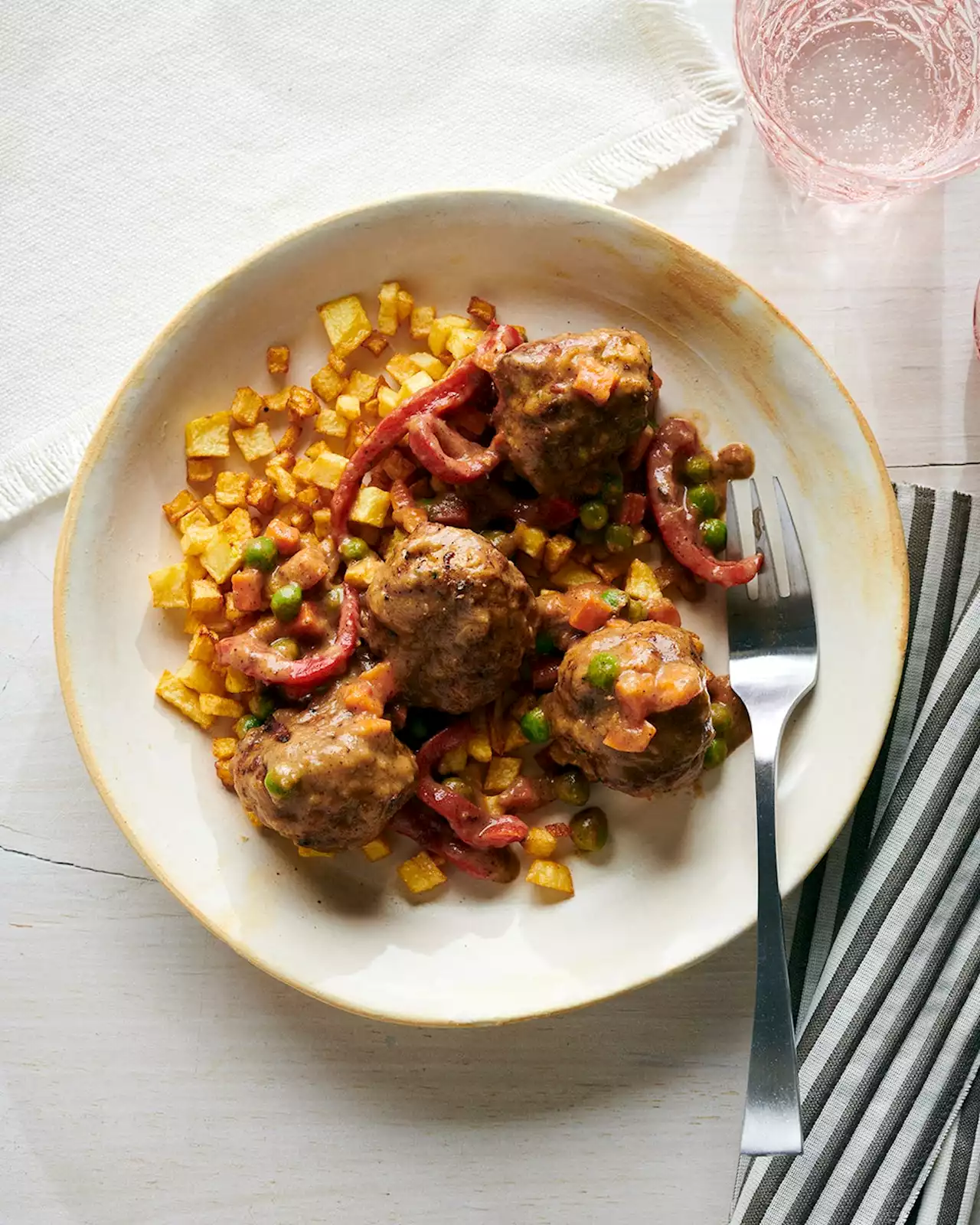 Albóndigas a la Jardinera (Stewed Spanish Meatballs with Vegetables)