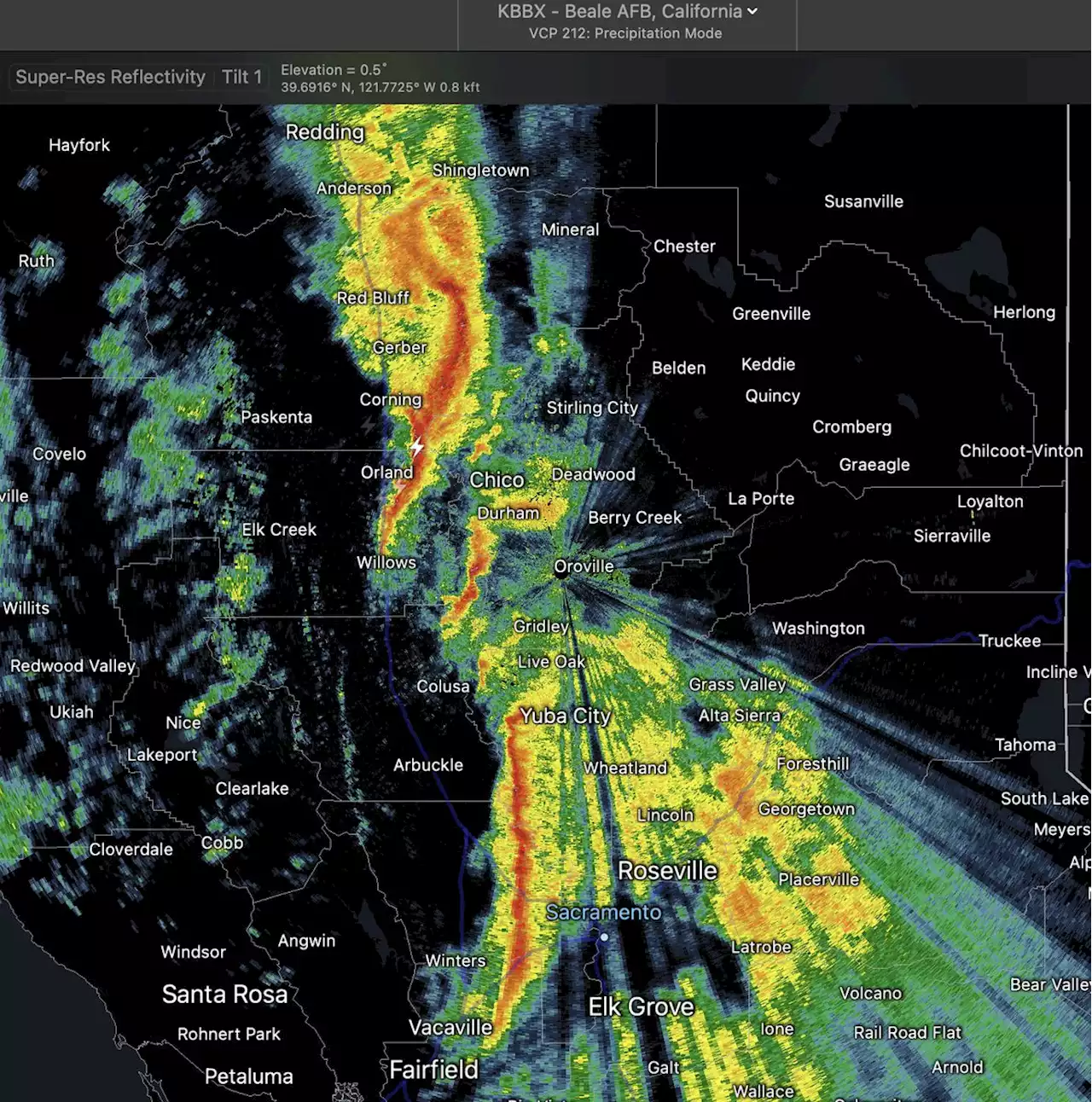 'Torrential rainfall' blasts Sacramento Valley and foothills