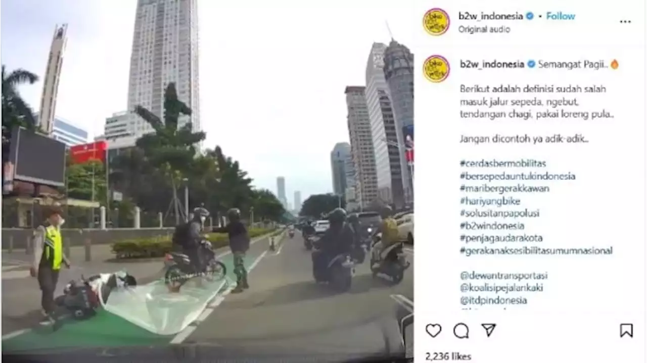 Pemotor Celana Loreng Tabrak Motor Lain di Jalur Sepeda, Siapa yang Salah?