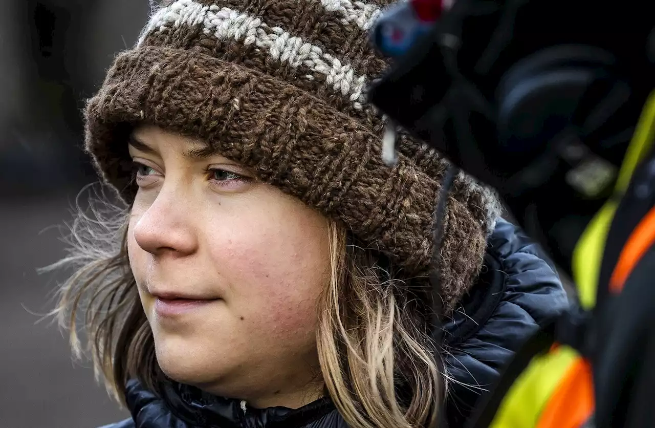 Greta Thunberg lässt sich von Polizisten wegtragen