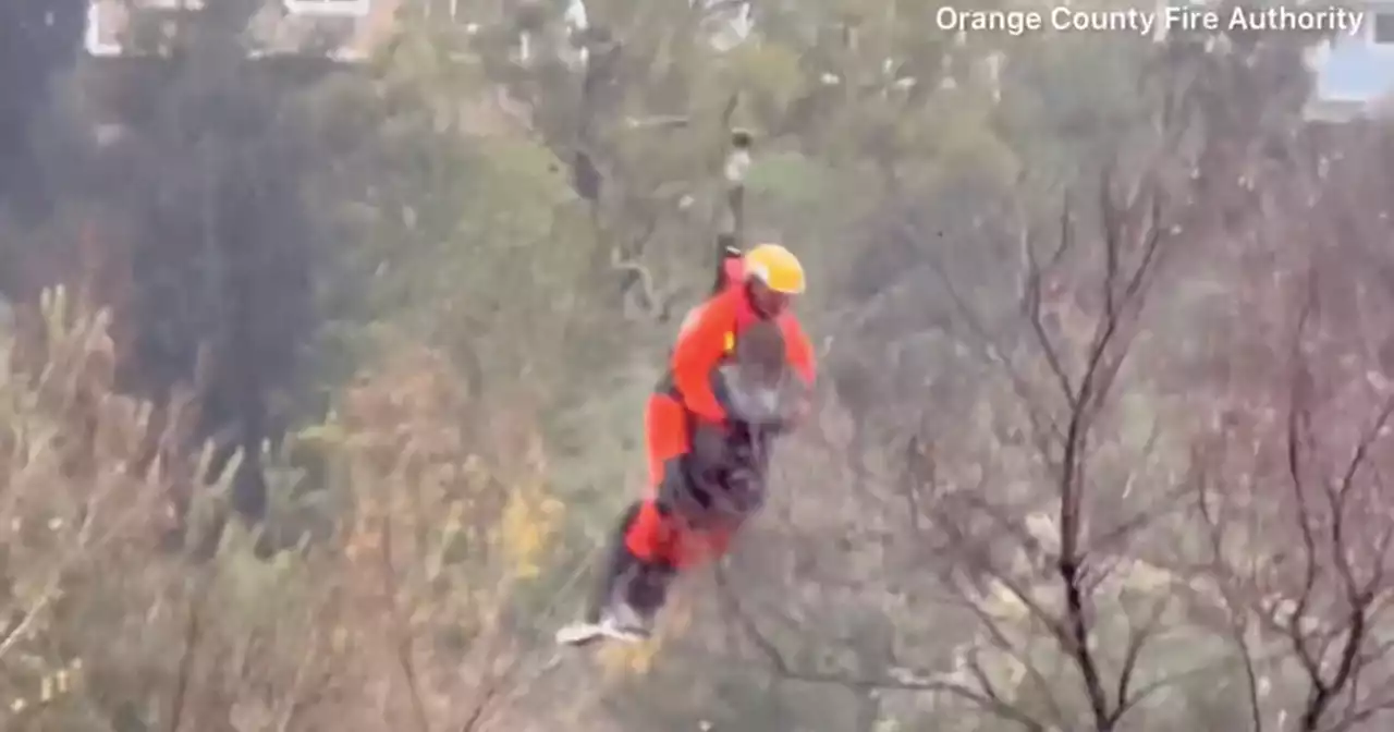 Orange County firefighters make swift water rescue in Laguna Hills