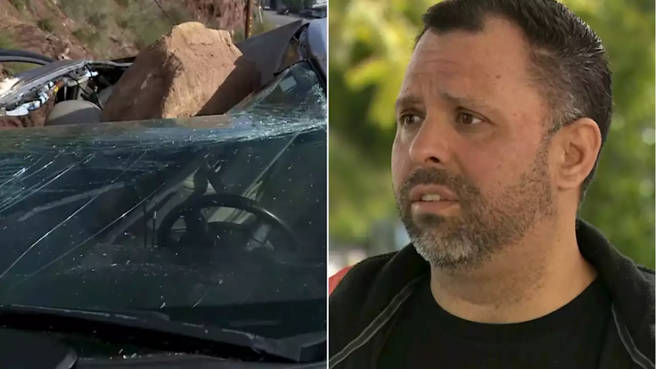 A California man got out of his car. Then a giant boulder crushed it