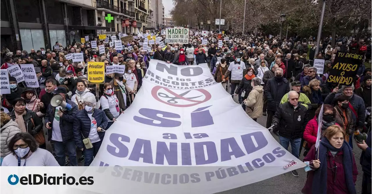 Miles de personas vuelven a la calle para sostener el pulso contra la política sanitaria de Ayuso: 'Estamos colapsados'