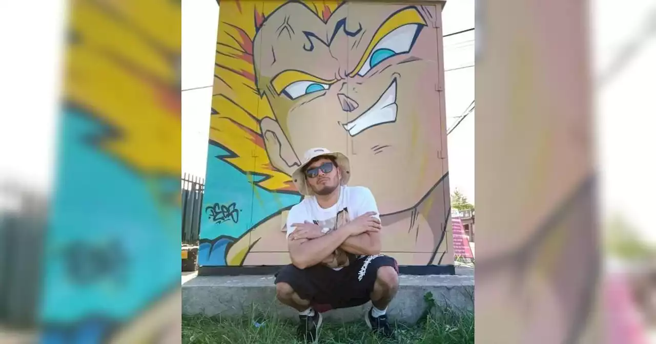 Conoce a DEES, el artista urbano que adorna los murales de Talca con brutales ilustraciones de Dragon Ball