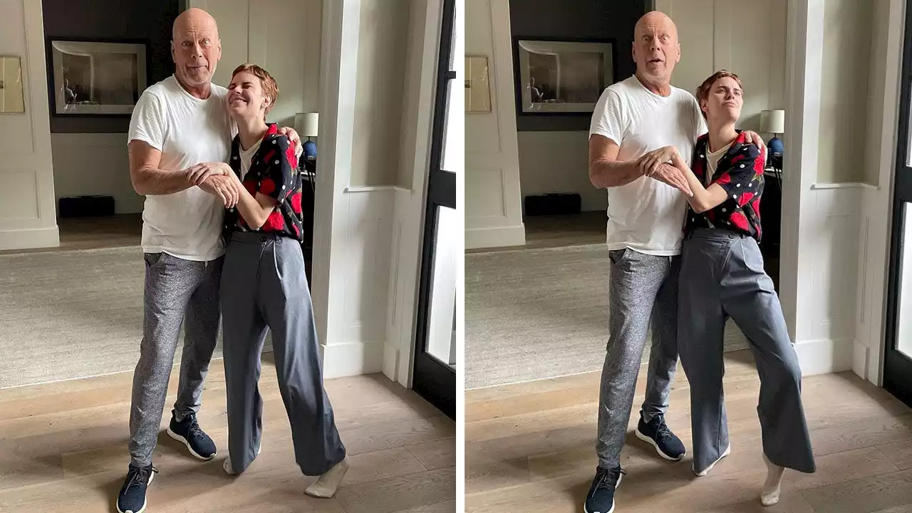 Bruce Willis shares sweet embrace with daughter Tallulah and makes funny faces in playful snaps