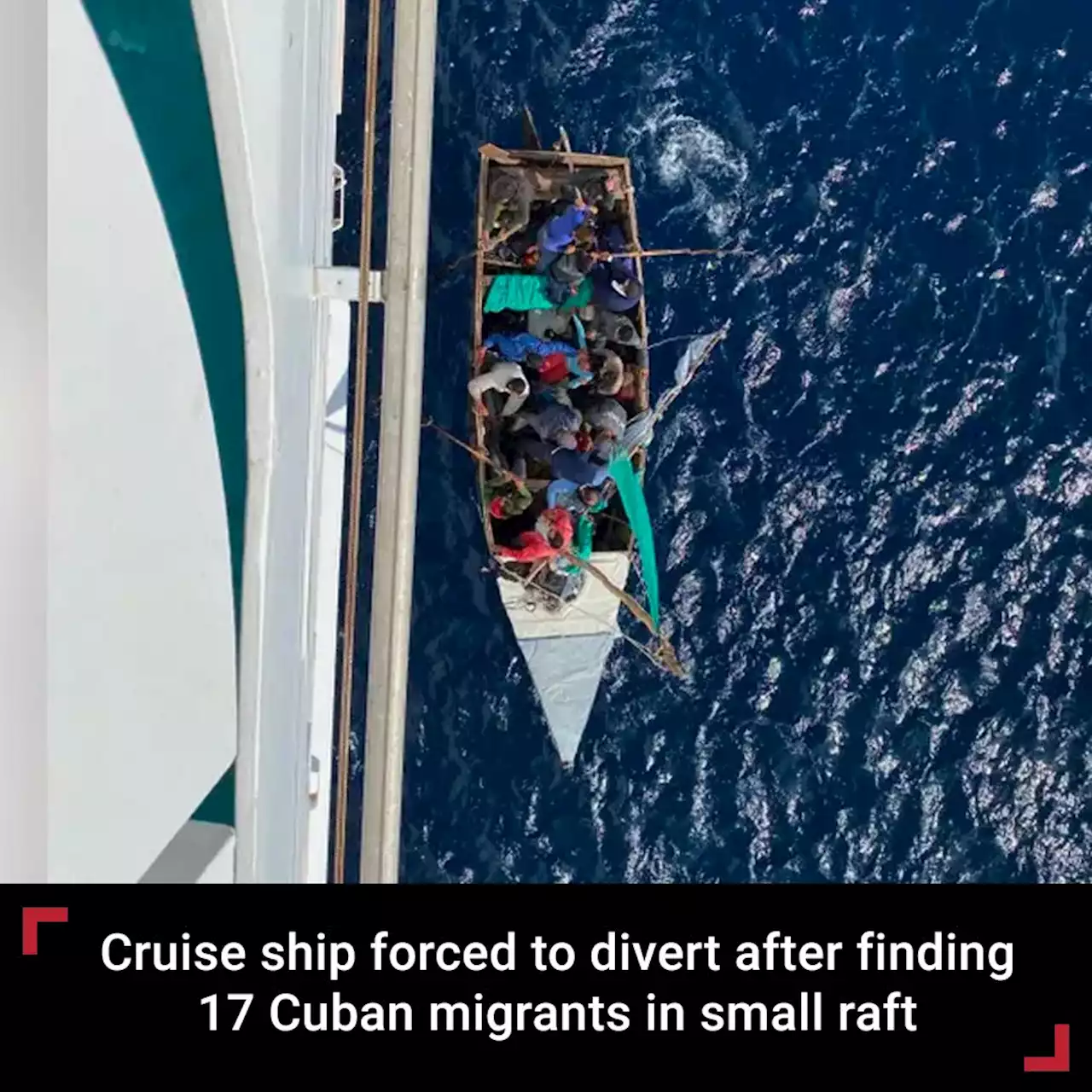 Cruise ship forced to divert after finding 17 Cuban migrants in small raft