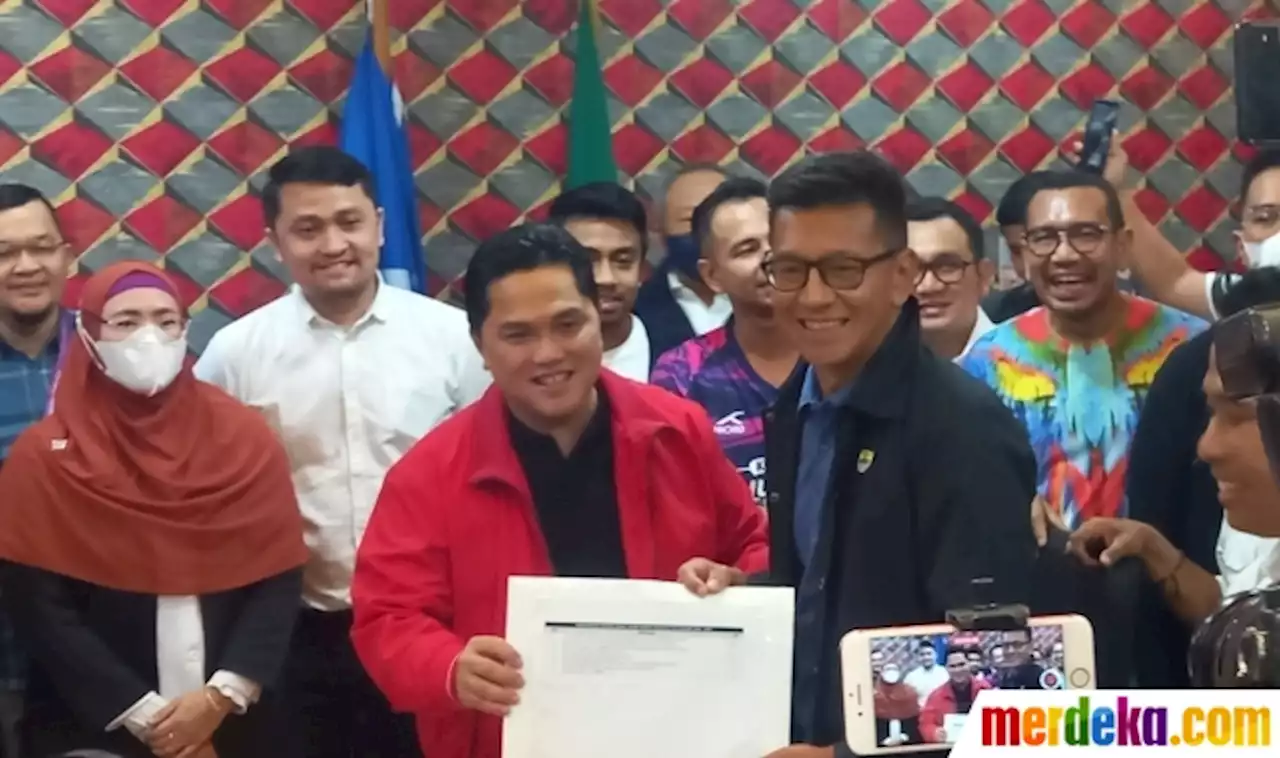 Foto : Didukung Kaesang hingga Raffi Ahmad, Begini Momen Erick Thohir Daftar Ketum PSSI | merdeka.com