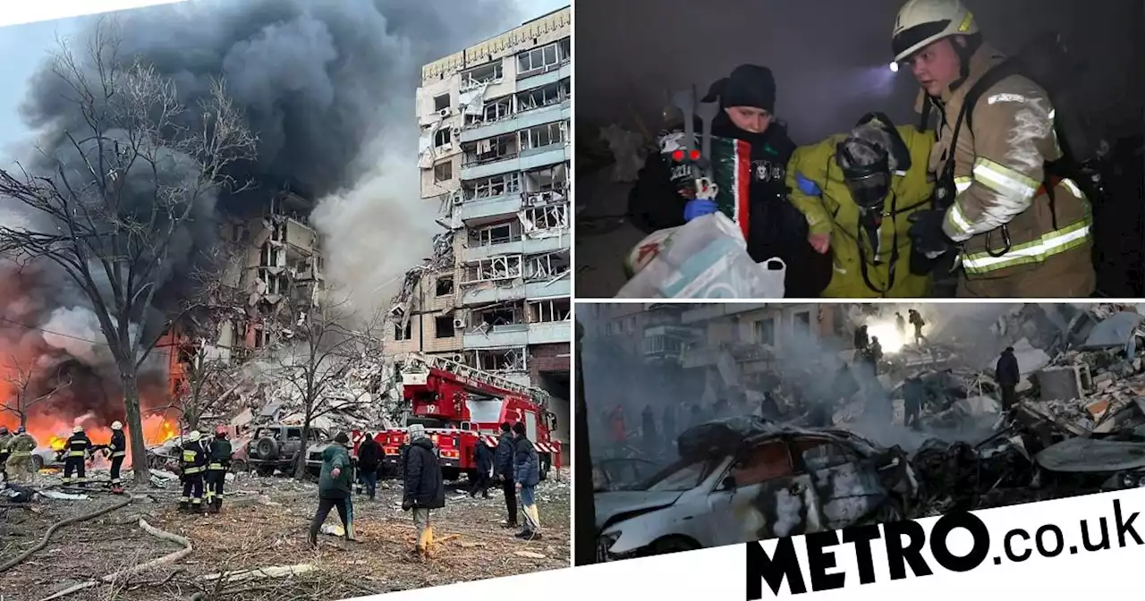 At least five killed after Russian missile strike destroys apartment block