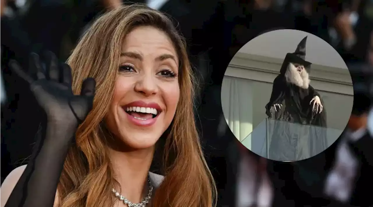 ¿Provocando a la mamá de Piqué?: Shakira puso un muñeco de una bruja en su terraza