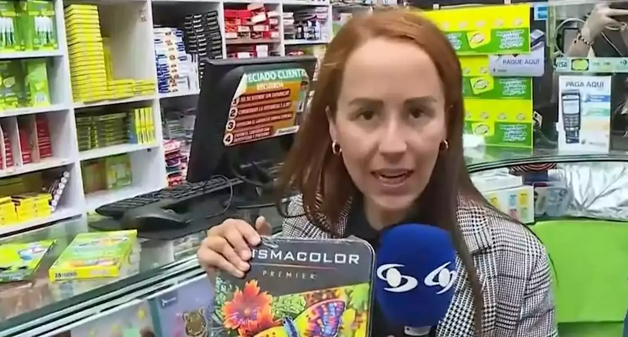 Érika Zapata, en Caracol, expuso útiles escolares caros: una caja de colores en $ 200.000 - Pulzo