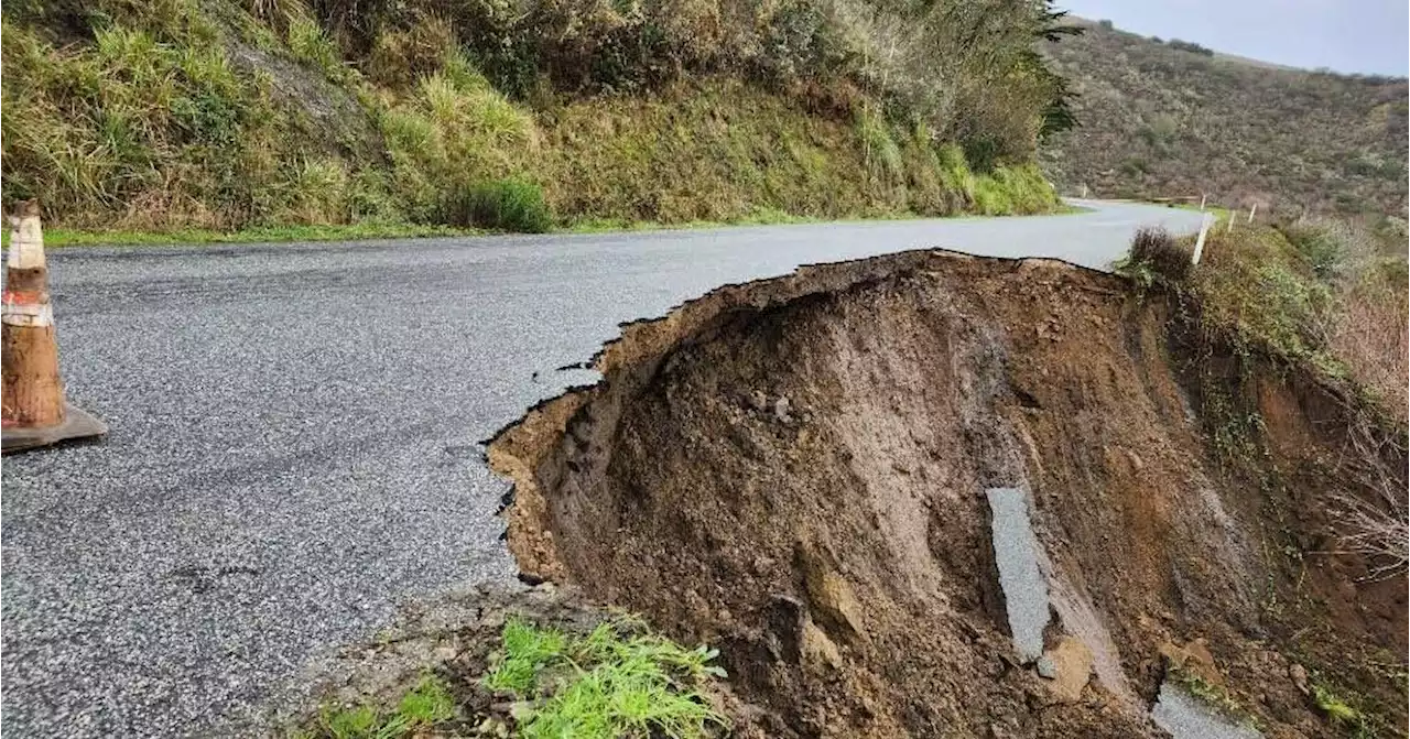 Partial road collapse prompts street closure in Pescadero