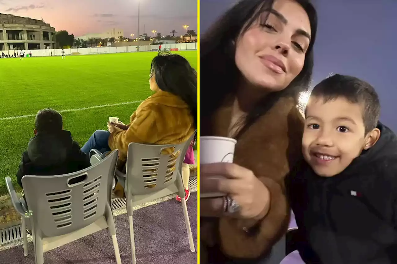 Georgina Rodriguez watches on as Cristiano Ronaldo Jr signs up for Saudi academy