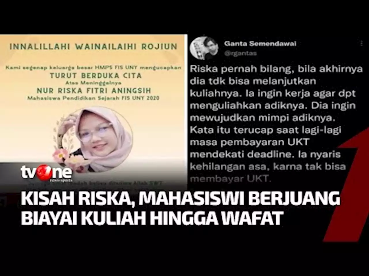 Mahasiswi UNY Meninggal ketika Berjuang Mendapat Keringanan UKT - tvOne