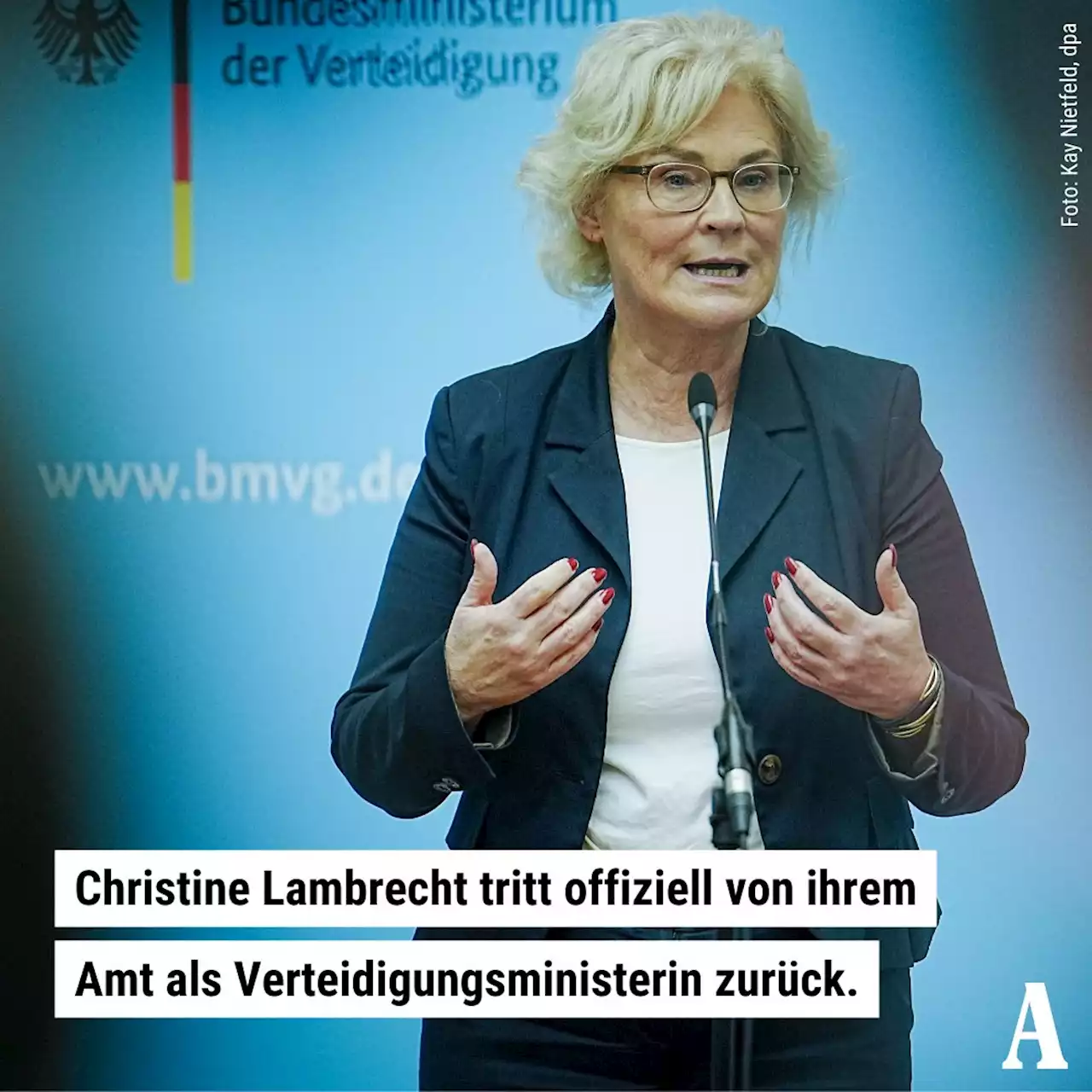 Verteidigungsministerin Christine Lambrecht bittet um Entlassung