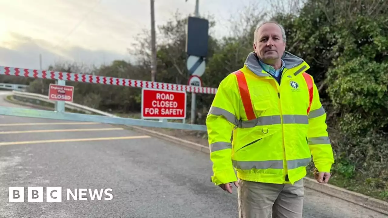 Watchet road at risk of falling down cliff closed